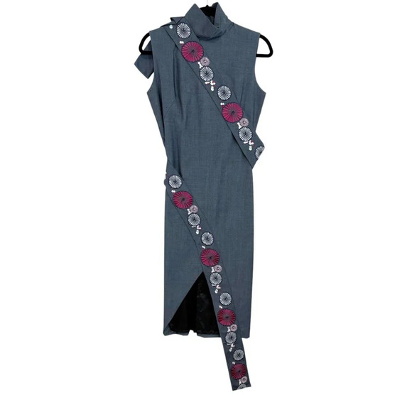 FLAWS - Alexander McQueen Vintage 2001 Embroidered VOSS Collection Dress Sz 42 - Picture 1 of 16